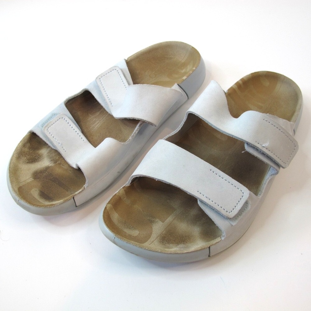 ECCO Women's‎  White Two Band Cozmo Slide Sandals Women's Size 40